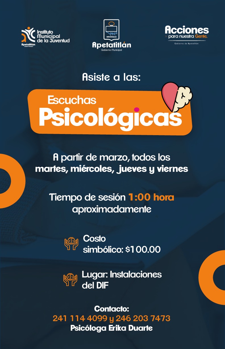 Gobierno de Apetatitlán pone a disposición de la población escuchas psicológicas